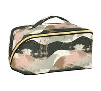 Yoogain Rose Velvet Ribbon Olive Green Travel Bag with dividers Essentials Make Up Bags For Women Travel-Size Accessories