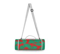 Yoogain Round Beach Essentials - Fits 2 Adults, Summer Accessories Soft Large Outdoor Blanket Dual Layer, Sand-Free, Soft Throw Rug 58 in (Green Red Flower Tribal Patterns)