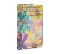 Yoogain Shining Jewelry Daisy Colorful leather wallets for women slim With Cash Slot RFID Blocking credit card holder wallet for Men and Women