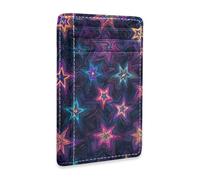 Yoogain Shining Stars Dreamy Purple leather mens wallets slim With Cash Slot RFID Blocking cardholder for Men and Women