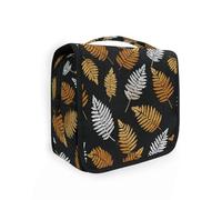 Yoogain Silver Fern Apricot Celeste Black travel toiletry kit with hanging hook Lightweight cosmetic makeup bag with Compartments & Handle