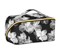 Yoogain Sketch FLOWERs Cosmetics Bag with dividers Essentials Hanging Travel Toiletry Bag with Compartments & Handle