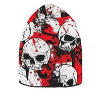 Yoogain Skull Red Terrible Beanies Hats Beanie Hats for Women Casual for Outdoor Sports, Skull Red Terrible, One size
