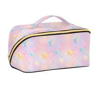 Yoogain Stars Sweet Blush Color Cosmetic Bag with dividers Large Case Cosmetic Makeup Bag Vertical Free-Standing