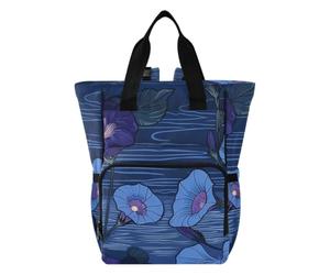 Yoogain Travel Diaper Bags Mysterious Purple Morning Glory | Baby Diaper Bag Backpack Large Capacity Diaper Bag Backpack for Women with Insulated Pockets and Stroller Straps，Baby Shower