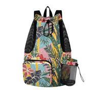Yoogain Tropical Aesthetics Of The Summer Drawstring Bags For Men Women Pool Bag With Pockets String Bag Wet and Dry Separation