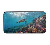 Yoogain under Sea Turtle Fishes Blue kitchen runner mat 39"x20"