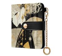 Yoogain Vintage Grey Reindeer Ladies Classic Foldable Wallet Portable Everyday PU Leather Wallet for Women