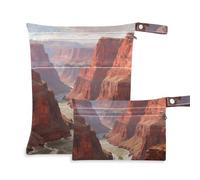 Yoogain washable bag for diaper 2 Pack diaper bag essential items with handles for bathing (Canyon Red Mountain)