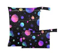 Yoogain washable bag for swimming 2 Pack travel essentials for baby with handles for bathing (Neon Seasons Galaxy Black)