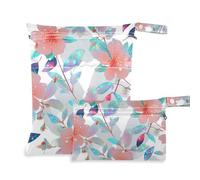 Yoogain washable bags for swimsuits 2 Pack diaper bag essential items with handles for baby diapers (Neon Seasons Guava Floral)