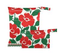 Yoogain washable diaper wet bag 2 Pack travel essentials for flying with handles for daycare (Green Red Flowers Tribal Patterns)