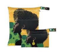 Yoogain waterproof bag for traveling 2 Pack travel essentials for babies with handles for pool (Art Yello Green Beauty)