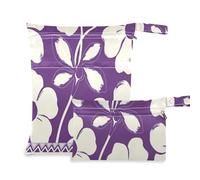 Yoogain waterproof dry bag 2 Pack travel essentials for flying with handles for yoga (Purple White Flowers Tribal Pattern)