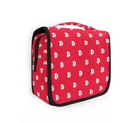 Yoogain White Bitcoin Sign Red bag for travel with hanging hook Lightweight make up bag Vertical Free-Standing
