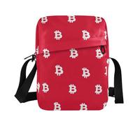 Yoogain White Bitcoin Sign Red small messenger bag for women crossbody bag men women's crossbody handbags Lady Shoulder Handbags Adjustable Strap for work