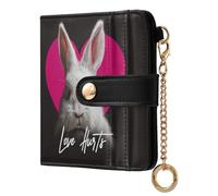 Yoogain White Bunny Women's Compact Folding Wallet Waterproof Compact PU Leather Wallet for Woman Girl