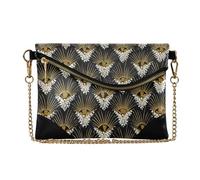 Yoogain Women's PU Leather Clutch Purses Minimalist Style Evening Purses for Party Afro Samurai Style Peacock Gold White