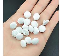 YOOGCORETT 30pcs Ivory Satin Fabric Cloth Covered Buttons with Shank for Bridal Wedding Dress Buttons, DIY Sewing, Handmade Scrapbooking Decorations 12.5mm