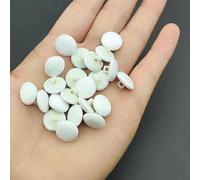YOOGCORETT 50pcs Ivory Satin Fabric Cloth Covered Buttons with Shank for Bridal Wedding Dress Buttons, DIY Sewing, Scrapbooking Decorations Buttons,1/2 Inch (12.5mm)