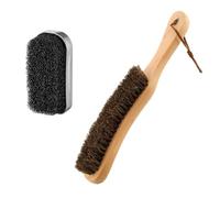 Yoogeer 2 Pcs Felt Hat Brush and Cleaning Sponge Set,Horse Hair Wood Hat Clean Sponge Polish Felt Brushes for Felt Hat, Baseball Cap, Cowboy Hats, Shoes, and Clothes