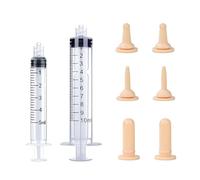 Yoogeer 6Packs Pet Feeding Nipples with 2 Nursing Syringes for Kitten and Puppy, Feeding Nipples for Rabbits Squirrels Newborn Kittens Puppies Small Animals with 5ml 10ml Syringes