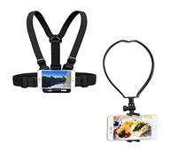 Yoogeer VLOG/POV Adjustable Cellphone Selfie Chest + Neck Mount Holder Strap for Action Camera/Gopro Hero/iPhone SE 11 Xs X 8 7 Samsung Galaxy S20 S20+ Huawei Phone