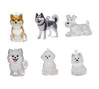 Yooghuge 1/6Pcs Pet Hair Memorial Keychain Memory Container Dog Furs Collector Holders Pendants For Grieving Dog Cats Owners Pet Furs Collection Container