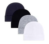 Yooghuge 4pcs Soft Baby Bonnet Caps Stretchy Unisex Fetal Hats for 0-3 Month Olds Machine Washable Cotton Infant Accessories Cotton Baby Hat