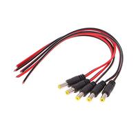 Yooghuge 5 Pcs 5.5x2.1mm Male For Power Plug Connector CCTV Pigtail Cable 12V Connector Cap Cover Protector Plug Adapter Socket Coaxial Cable Cord Solder Bulkhead Panel Press Butt