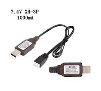 Yooghuge 7.4v XH-3P 2000/1000/500mA 2S Battery Toys Plug Input For Car Boat Drone Helicopter Quadrotor
