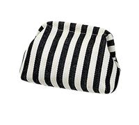 Yooghuge Beach Woven Crochet Handbag For Women And Girls Knitted Dumpling Bags Contrast Colors Purse Evening Purse Beach Clutch