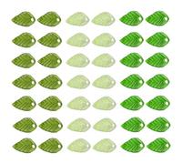 Yooghuge Clear Leaf Shaped Beads Green Acrylic Charms Multi Patterns Jewelry Components For Homemade Earrings Transparent Green Craft Beads
