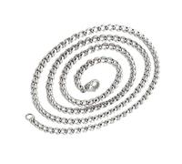 Yooghuge Contemporary Men’s Necklace Hip Hop Square Pearls Chain Jewelry Lightweight Stainless Steel Accessory For Punk Outfits Fashionable Steel Square Pearls Design