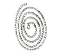 Yooghuge Contemporary Men’s Necklace Hip Hop Square Pearls Chain Jewelry Lightweight Stainless Steel Accessory For Punk Outfits Fashionable Steel Square Pearls Design