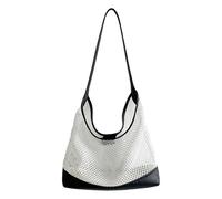 Yooghuge Contemporary Woven Handbag 2025 Hollow Out Pattern Soft Shoulder Bag Comfortable Strap Multipurpose Carryall Modern Hollow Out Design Work Vacation Underarm Bag