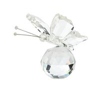 Yooghuge Crystal Butterfly Figurine Ornament With Ball Base Glass Animal Statue Table Decor Paperweight Gifts Glass Statue