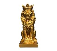 Yooghuge Decorative Crowned Animal Sculpture Resin Table Top Ornament 14.5cm For Living Room Office Or Study Decoration Handicraft Ornament