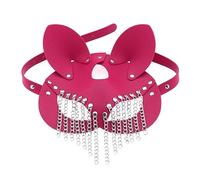 Yooghuge European and Punk Novel Chain Leather Party Masquerade Party Men and Women Decorative Eye Half Face Punk Costume with Chain Tassels