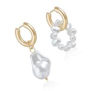 Yooghuge Fashionable Beads Necklace Handmade Earrings Multilayer Delicate Neck Chain Suitable For Fashionable Lover Present Irregular Pearls Necklace