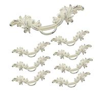 Yoohey 8 Pack 2.5" (64mm) Drawer Pull Handles Vintage Cabinet Knobs Shabby Chic Pull Handles European Style Antique Cream White Dresser Drawer Knob (White & Silver Edge)