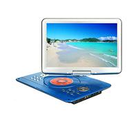 YOOHOO 16.9" Portable DVD Player With 14.1" Large Swivel Screen, 6Hrs Rechargeable Battery, Sync TV, Support USB SD Card With Car Charger (Blue)