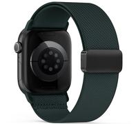 Yoohoo Elastic Nylon Strap for Apple Watch Straps 38mm 40mm 41mm 42mm 44mm 45mm 46mm 49mm Women Men,Strong Magnetic Clasp Stretchy Bands for iWatch Series 11 10 9 8 7 6 5 4 3 2 1 Ultra SE,Dark Green