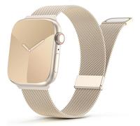 Yoohoo Milanese for Apple Watch Straps 38mm 40mm 41mm 42mm 44mm 45mm 46mm 49mm Women Men,Adjustable Metal Band with Dual Magnetic Clasp for iWatch Series 11 10 9 8 7 6 5 4 3 SE3 Ultra3,Champagne Gold