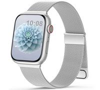 Yoohoo Milanese Loop for Apple Watch Straps 38mm 40mm 41mm 42mm 44mm 45mm 46mm 49mm Women Men,Adjustable Metal Band with Dual Magnetic Clasp for iWatch Series 11 10 9 8 7 6 5 4 3 SE3 Ultra3,Silver