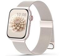 Yoohoo Milanese Loop for Apple Watch Straps 38mm 40mm 41mm 42mm 44mm 45mm 46mm 49mm Women Men,Adjustable Metal Band with Dual Magnetic Clasp for iWatch Series 11 10 9 8 7 6 5 4 3 SE3 Ultra3,Starlight