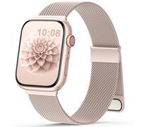 Yoohoo Milanese Loop for Apple Watch Straps 38mm 40mm 41mm 42mm 44mm 45mm 46mm 49mm Women Men,Adjustable Metal Band with Dual Magnetic Clasp for iWatch Series 11 10 9 8 7 6 5 4 3 SE3 Ultra3,Pink Gold