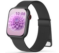 Yoohoo Milanese Loop for Apple Watch Ultra 3/2/1 Straps 49mm 46mm 45mm 44mm Women Men,Adjustable Metal Band with Dual Magnetic Clasp for iWatch Series 11 10 9 8 7 6 5 4 3 2 1 SE3 SE2 SE,Black