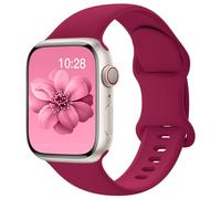 Yoohoo Soft Silicone Strap Compatible with Apple Watch Straps 38mm 40mm 41mm 42mm 44mm 45mm 46mm 49mm Women Men,Sport Replacement Bands for iWatch Series 11 10 9 8 7 6 5 4 3 2 1 SE Ultra,Deep Rose Red