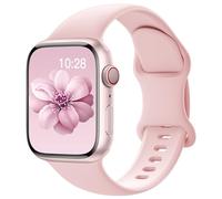 Yoohoo Soft Silicone Strap Compatible with Apple Watch Straps 38mm 40mm 41mm 42mm 44mm 45mm 46mm 49mm Women Men,Sport Replacement Bands for iWatch Series 11 10 9 8 7 6 5 4 3 2 1 SE Ultra,Bright Pink